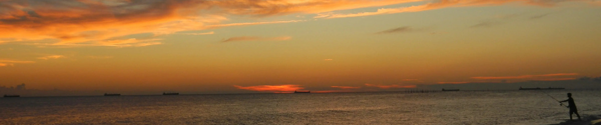 A photo of me fishing at sunset